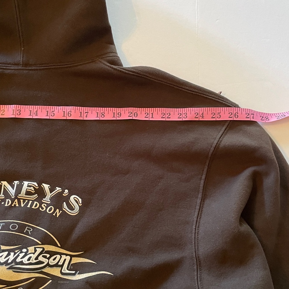 Harley-Davidson Motorcycles Men’s XLL Dark Brown Zip-Up Draw string Hoodie 2009 - Picture 7 of 16
